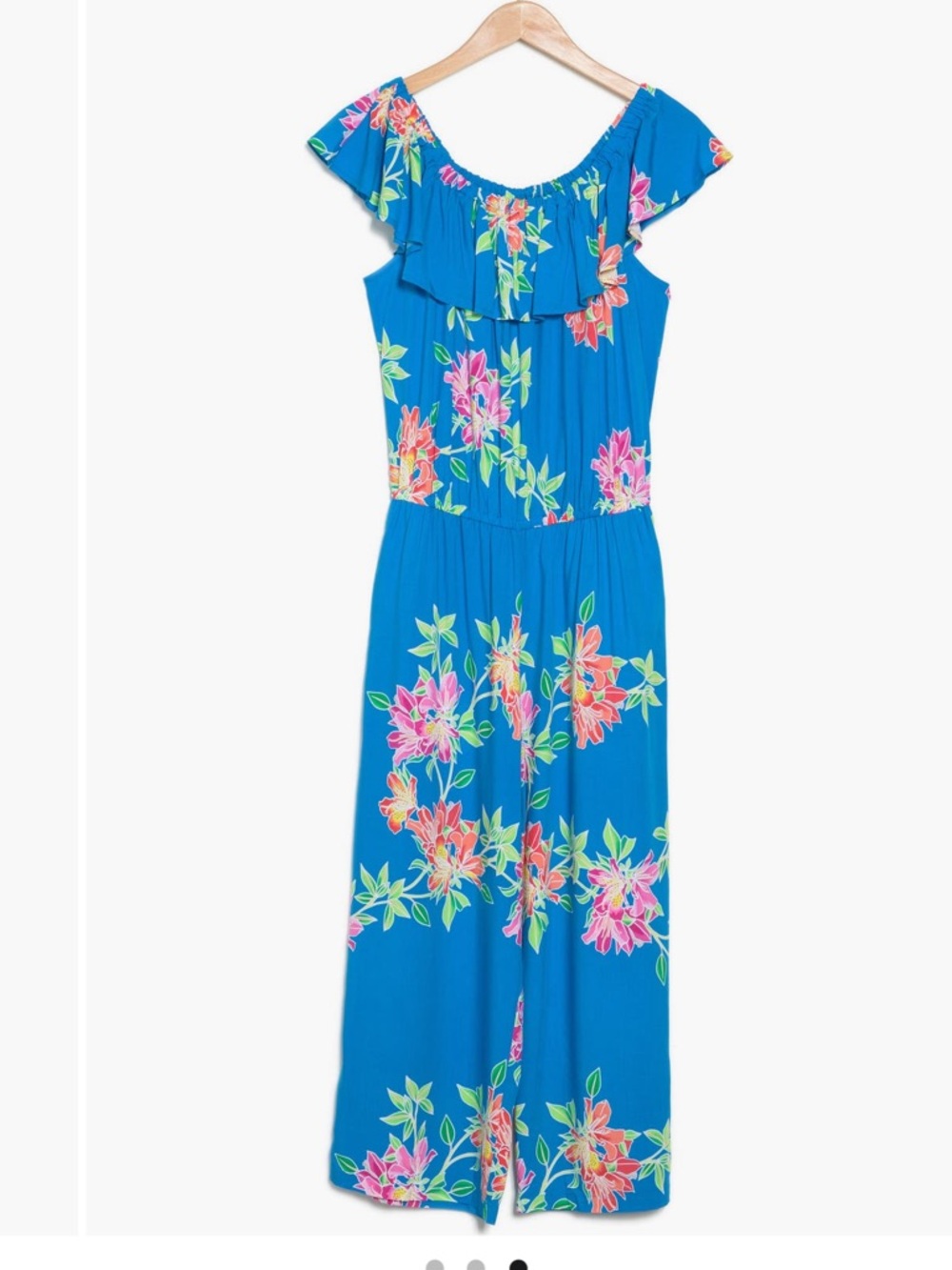 Tommy Bahama Blue Tropical Waistband Jumpsuit
